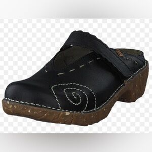EL NATURALISTA Sz 40 YGGDRASIL Leather Upper Rubber Sole Slip On Mules Clogs